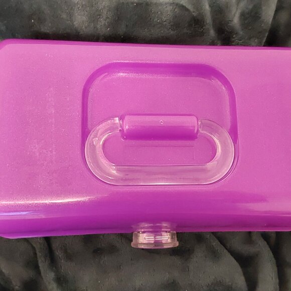 CABOODLES VINTAGE MAKEUP CASE ORGANIZER WITH MIRROR KISS LIP LATCH - Picture 4 of 16